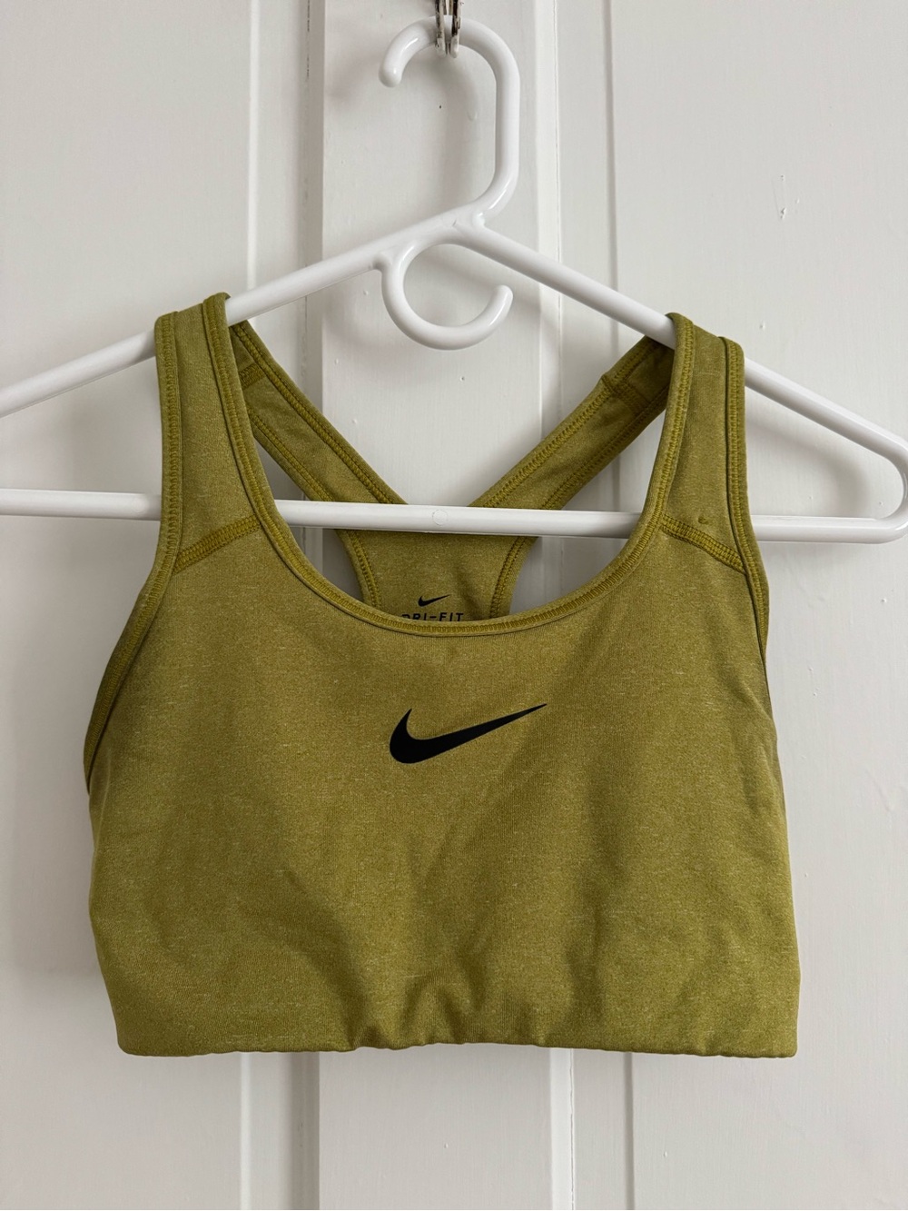 Nike Olive Green Dri-FIT Racerback Sports Bra